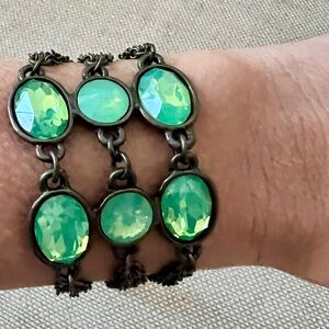 NWT Shimmery Green Crystal Bracelet
